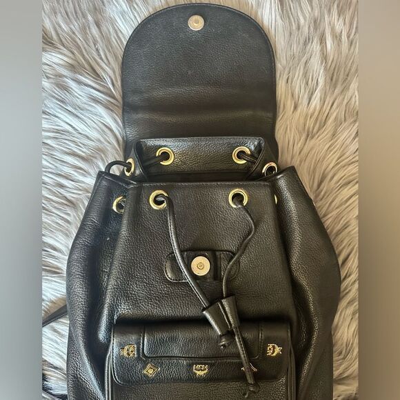 MCM black backpack with gold studs. Gorgeous bag! - Picture 3 of 12